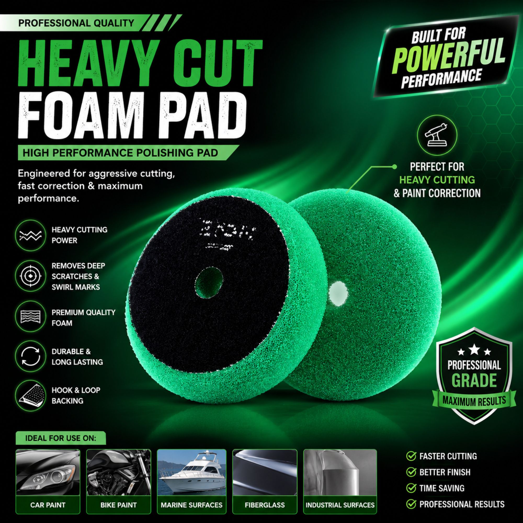 GREEN FOAM PAD HEAVY CUT FOAM PAD - Image 2